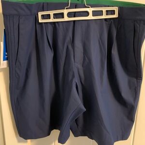 adidas Men's Dark Blue Flat Front Shorts